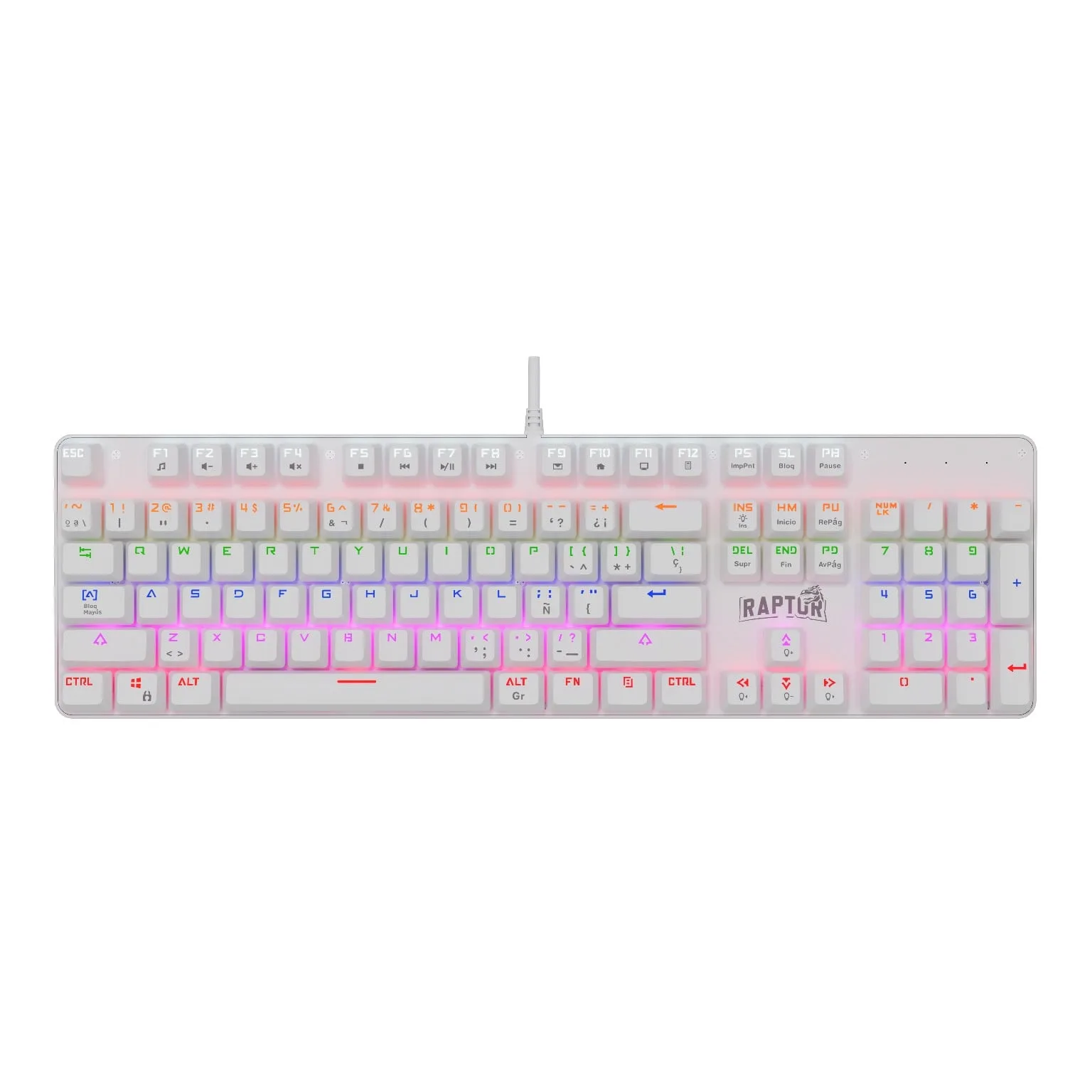 Teclado Gamer Raptor Fireclaw M104 Mecanico Retroiluminado Switch Red