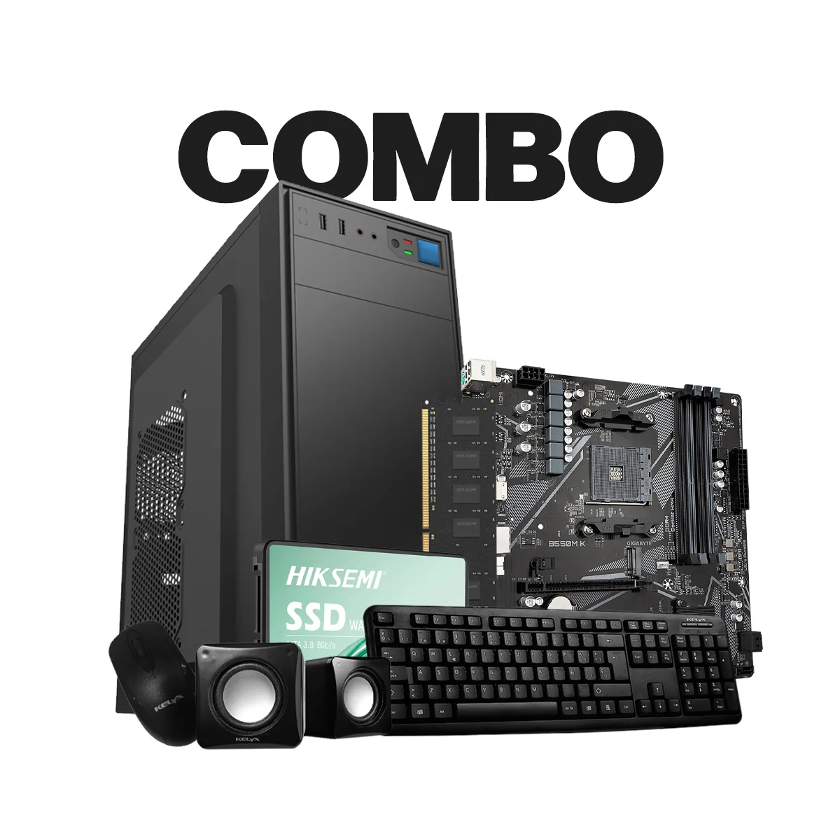 Sistemas Pc Kelyx Kit 728-20 / MB Gigabyte B550 / Mem Hiksemi 8G 3200