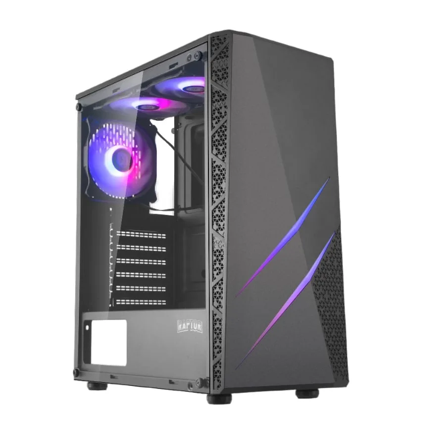 Gabinete Raptor Blaze Force V2 TG Mid-Tower RGB Fan x3 w/button