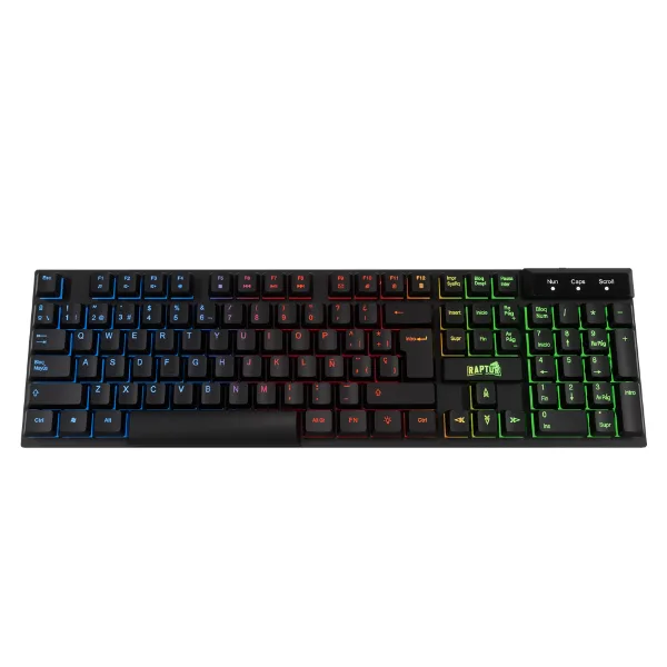 Teclado Gamer Raptor Fireclaw M1 Membrana Rainbow 7 colores