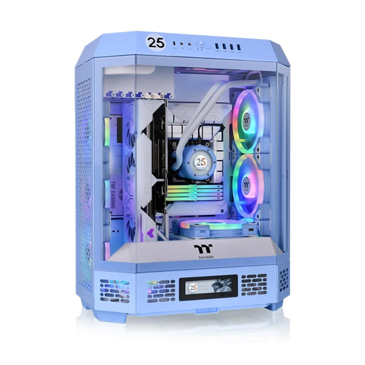 Thermaltake Gabinete TT The Tower 600 Mid-Tower TG x3 Fan x2 Hydrangea