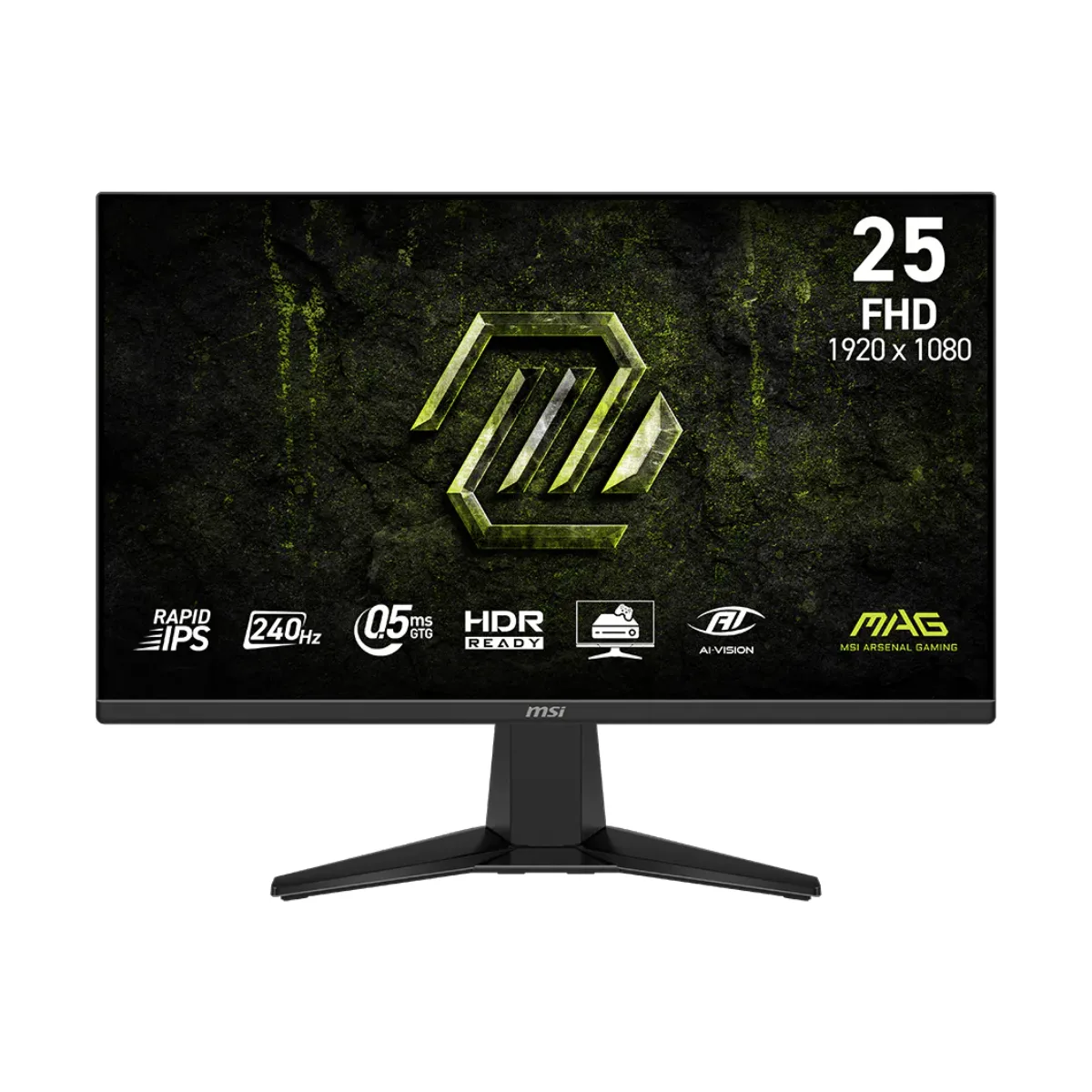 Monitor Gamer MSI 25" MAG 255F FHD Rapid IPS 240Hz 0.5ms Flat 2xHDMI