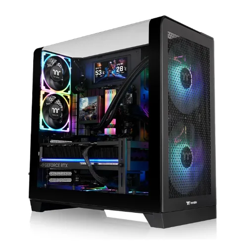 Thermaltake Gabinete TT View 390 Air Mid- TG Curvo Fan x2 Black