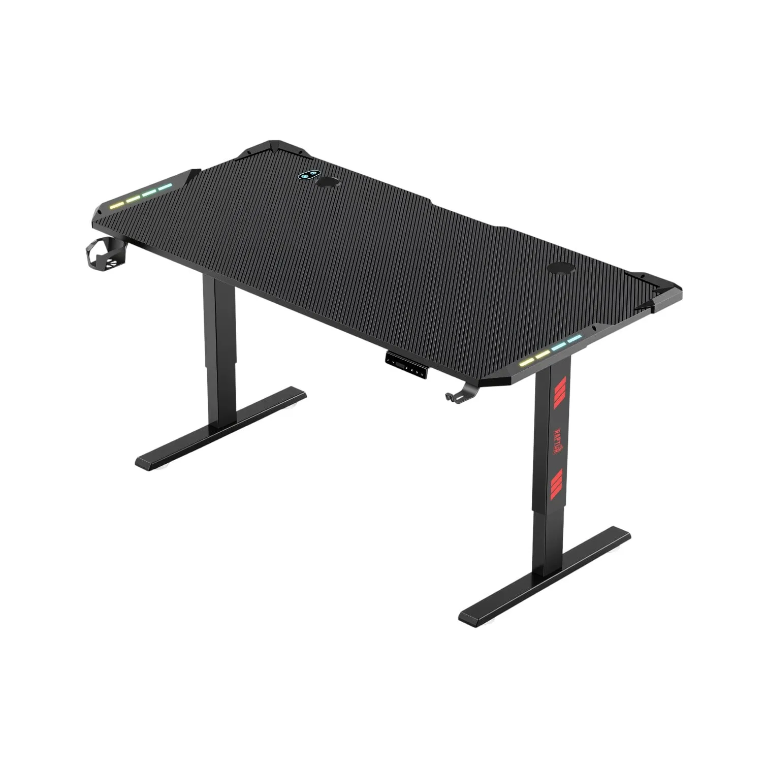 Escritorio Gamer Raptor Glow Station RGB c/elevacion h/80kg