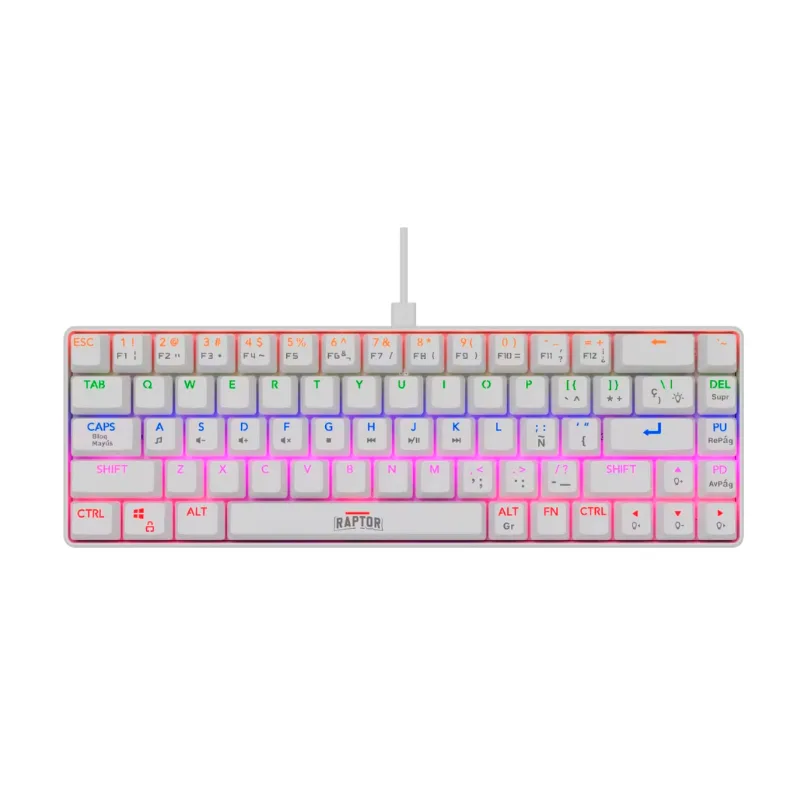 Teclado Gamer Raptor Fireclaw M68 Mecanico Retroiluminado Switch Red