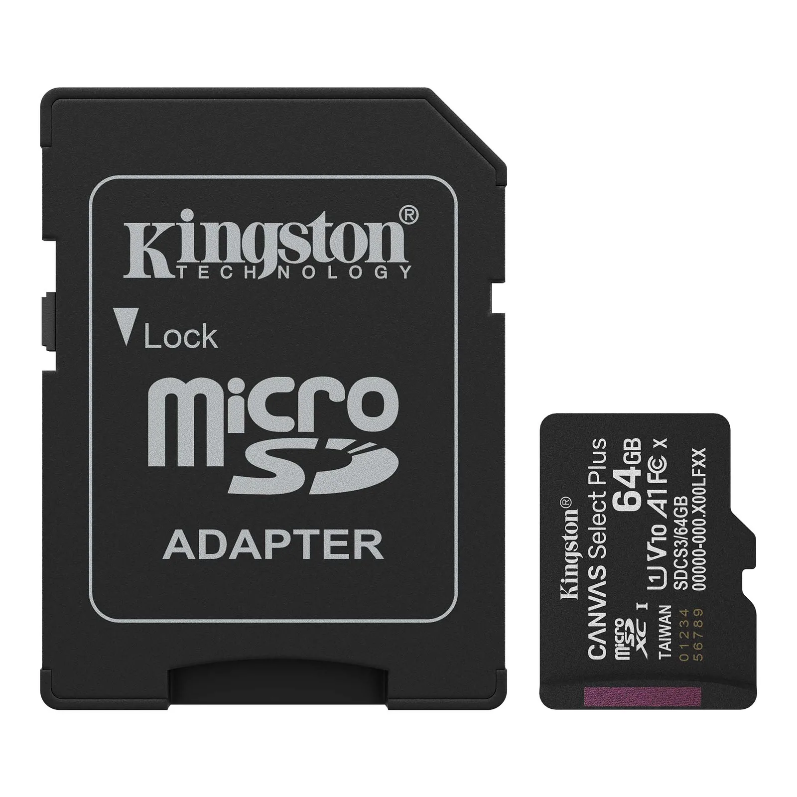 MicroSD KINGSTON 64GB c/Adap Gen3 100MB/s Canvas S Plus CL10