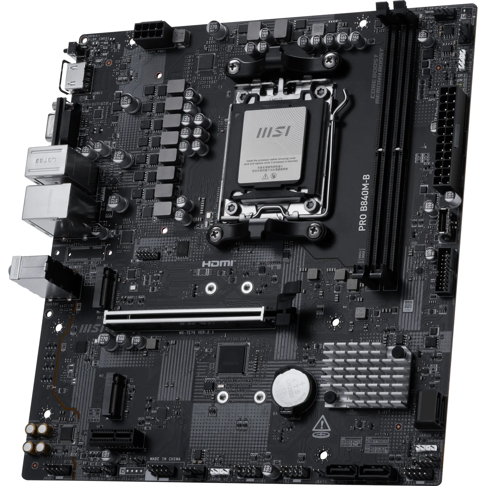 Mother MSI PRO B840M-B DDR5 AM5 (Serie 7000/8000/9000)