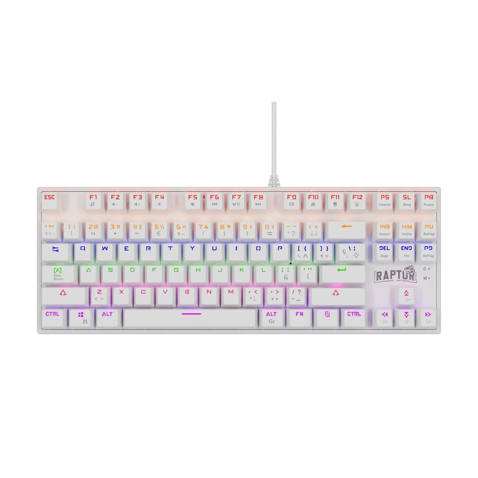 Teclado Gamer Raptor Fireclaw M87 Mecanico Retroiluminado Switch Red